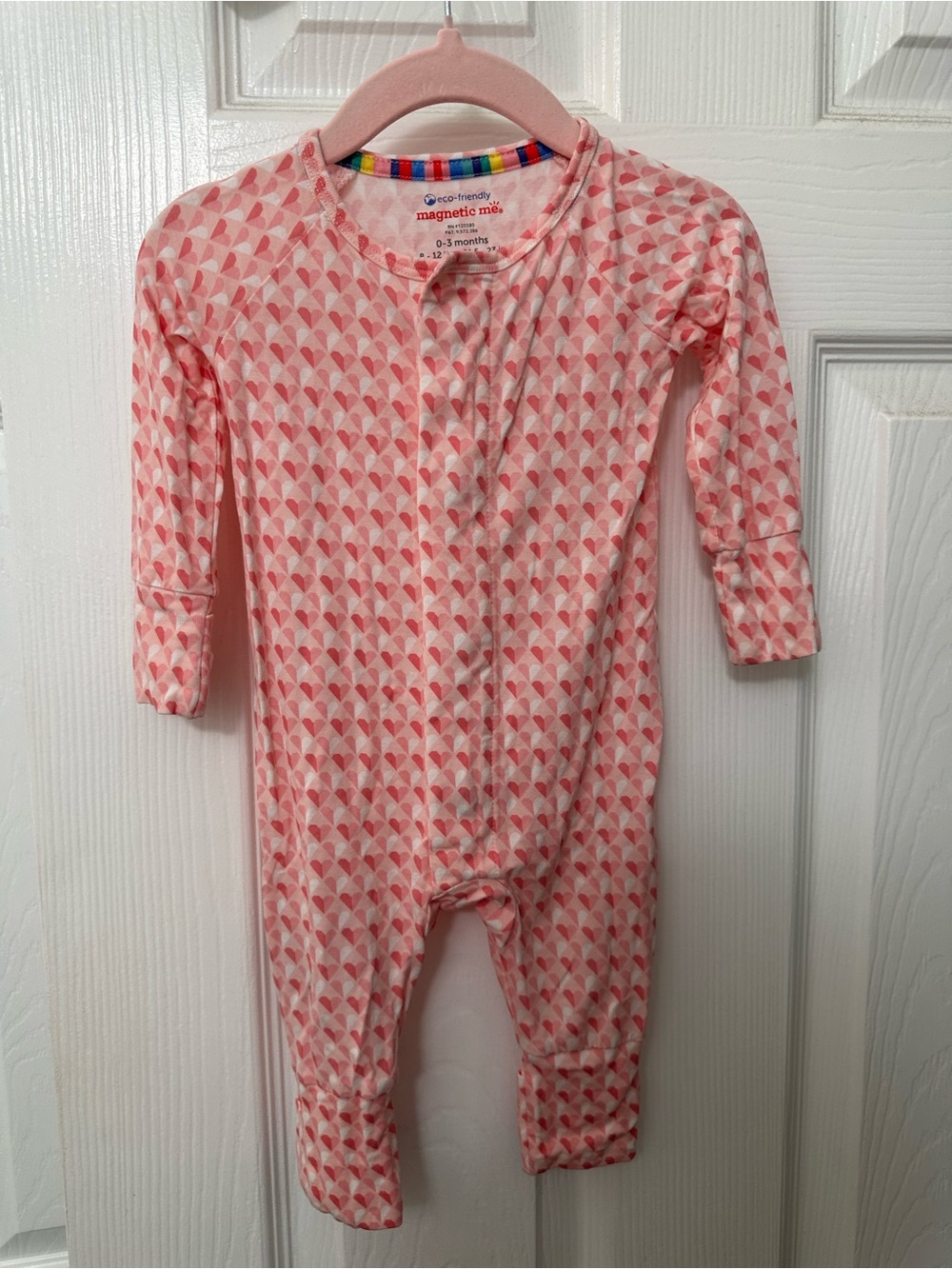 magnetic me pink Heart-Print Baby One-Piece 0-3 months